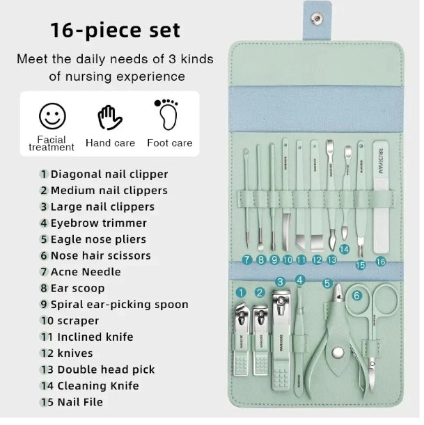 Personal Care Bundle Earwax Kit+16 Pcs Manicure Pedicure Set